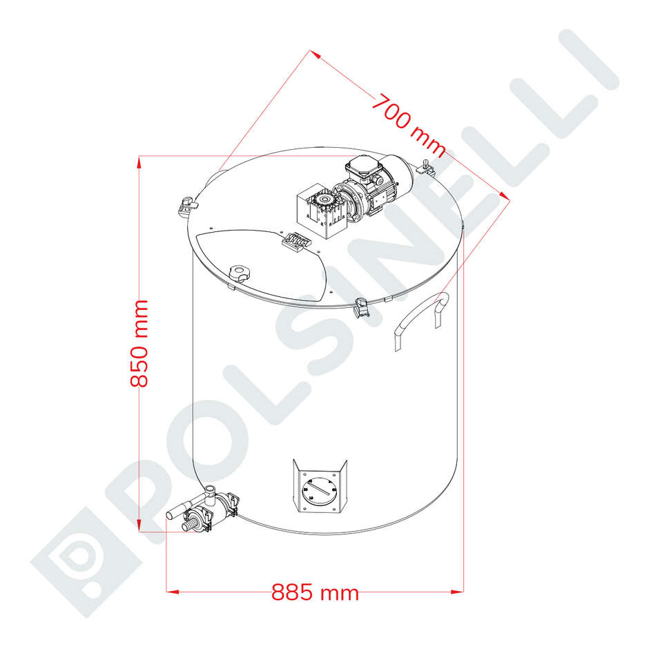 Cuve de brassage motorizée en acier inoxydable 200 L Clamp 